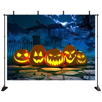

hotography background in background mysterious Castle Pumpkin Halloween theme backdrop professional photo background studio