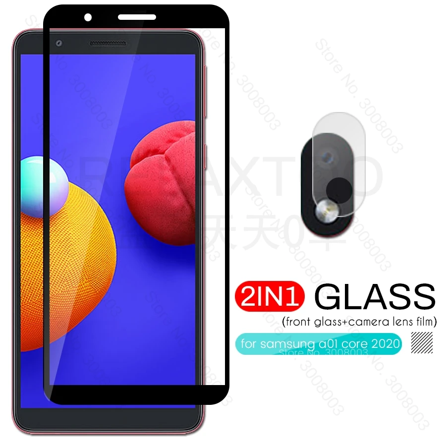 samsun a 01 core glass camera protector for samsung galaxy a01 core a01core sm-a013f/ds 5.3'' phone screen protective film cover afbeelding
