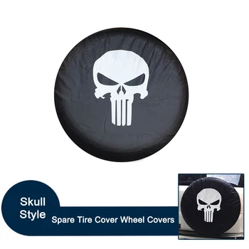 

For Jeep Liberty wrangler SUV Camper Travel Trailer Spare Tire Cover PVC Leather Waterproof Dust-proof Skulls RV Wheel Covers