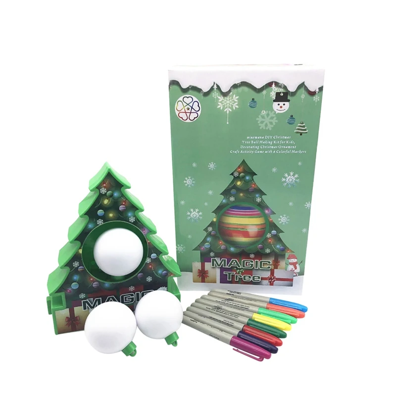 A 1Set White 6Pcs Christmas DIY Painted Snowball Balls Party Ornaments Xmas Tree Hanging Decoration - Цвет: A 1Set