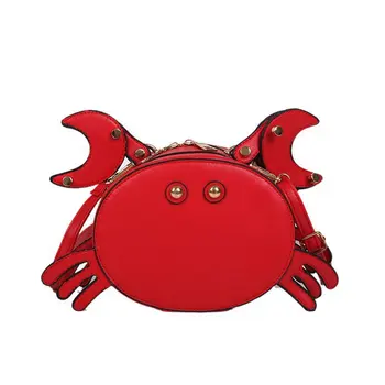 

Personality cute crab women mini messenger bag ladies handbag chain shoulder bag flap