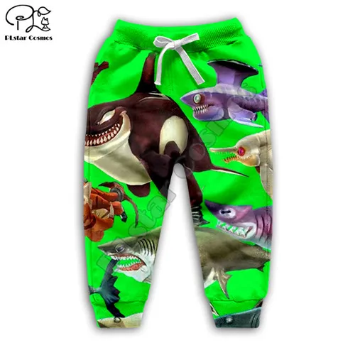 kids pants Толстовка с объемным рисунком для маленьких мальчиков и девочек, футболка с принтом акулы топы и штаны, комплект, Прямая поставка, Осенняя детская одежда - Цвет: kids pants