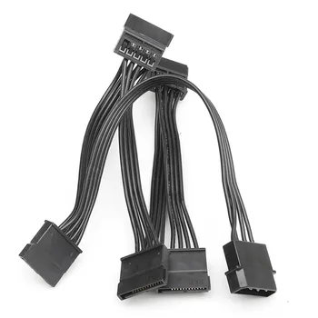 

4Pin Female IDECable Molex PC Computer Hard Drive 1 to 5 SATA Splitter Power Supply Adapter Converter Cable Cord 18AWG Wire