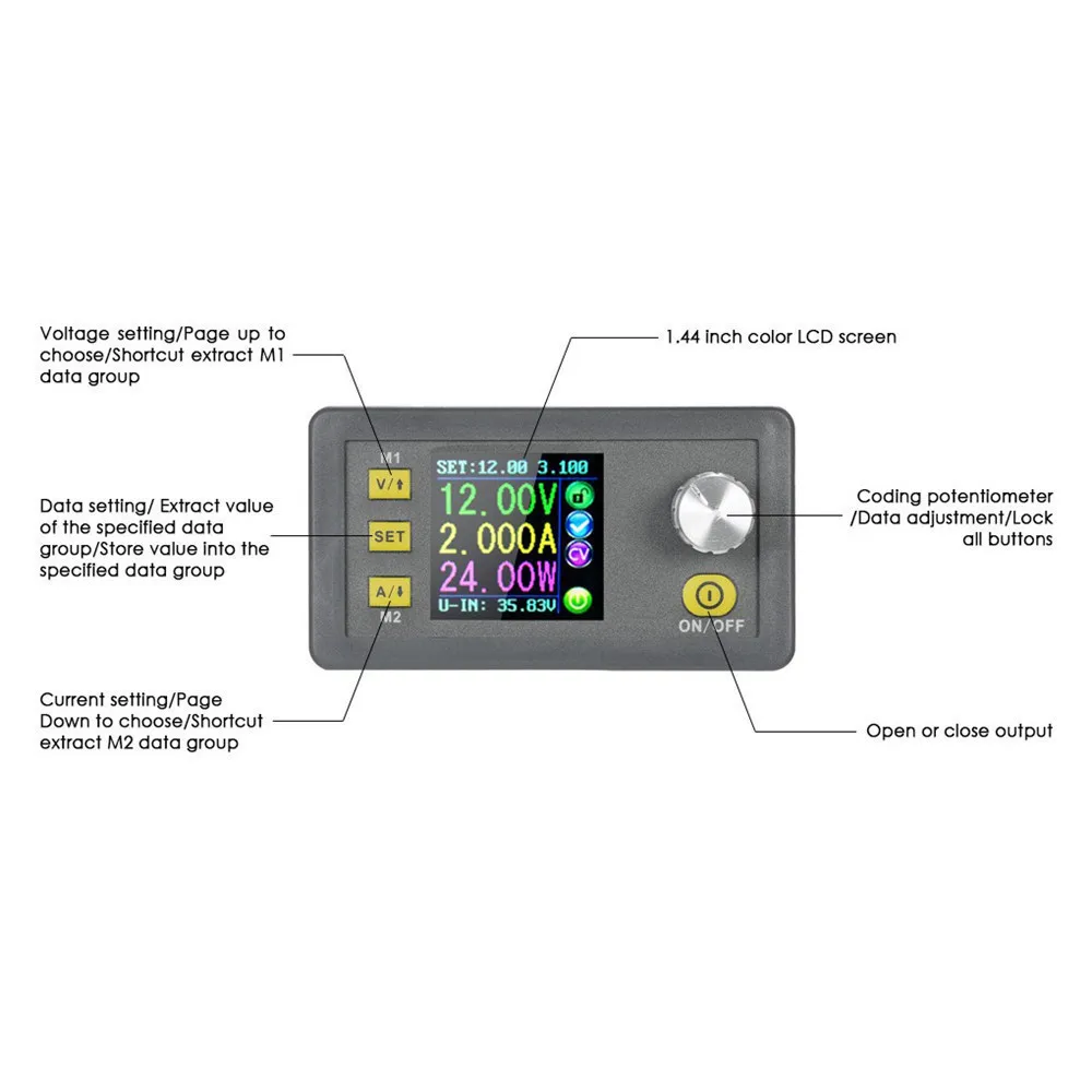 

DPS3005 Constant Voltage Current Step-down Programmable Control Supply Power Module Buck Voltage Converter Color LCD Voltmeter
