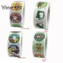 1inch Round Cartoon Toys Animal stickers for kids Teacher Reward Encourage Sticker Office Stationery for children
