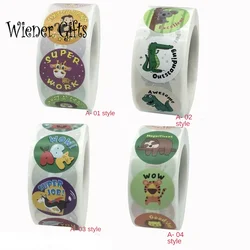 1inch Round Cartoon Toys Animal stickers for kids Teacher Reward Encourage Sticker Office Stationery for children