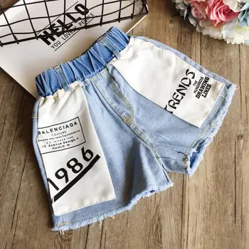 

Baby Girl Denim Shorts 2019 Summer New Children Infant Big pocket Jeans Letter Pattern Pants Casual Loose Kids Teens Shorts Y907
