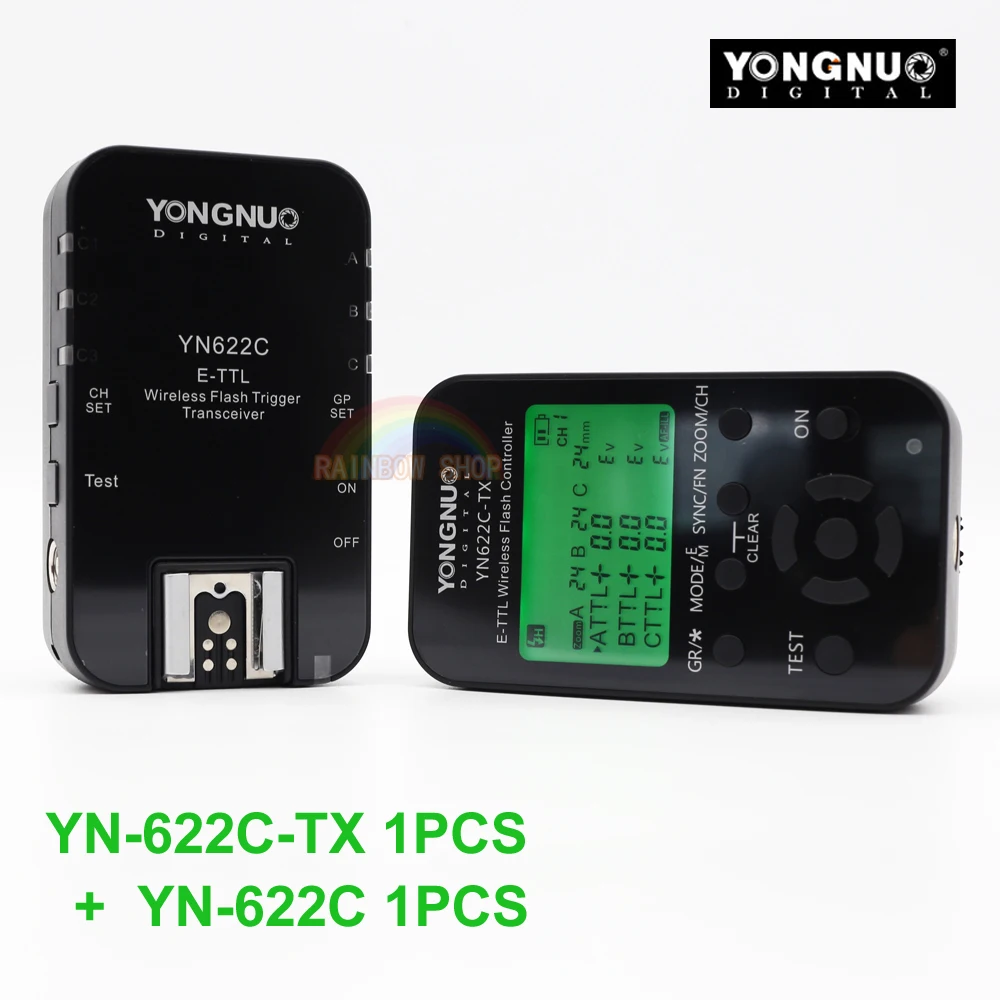 Беспроводная YONGNUO E-TTL триггером вспышки YN622C-KIT контроллера передатчика YN622C-TX+ YN622C приемопередатчик для Canon YN600EX-RTII