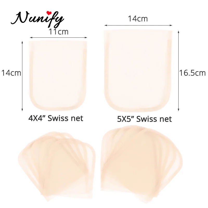 Wig Accessories Nunify 1Pcs/Lot Cheap Hd Lace for Wig Making Diy Wig Making Accessories Hair Tools Swiss Lace Hair Net 4Pcs Wooden Needle
