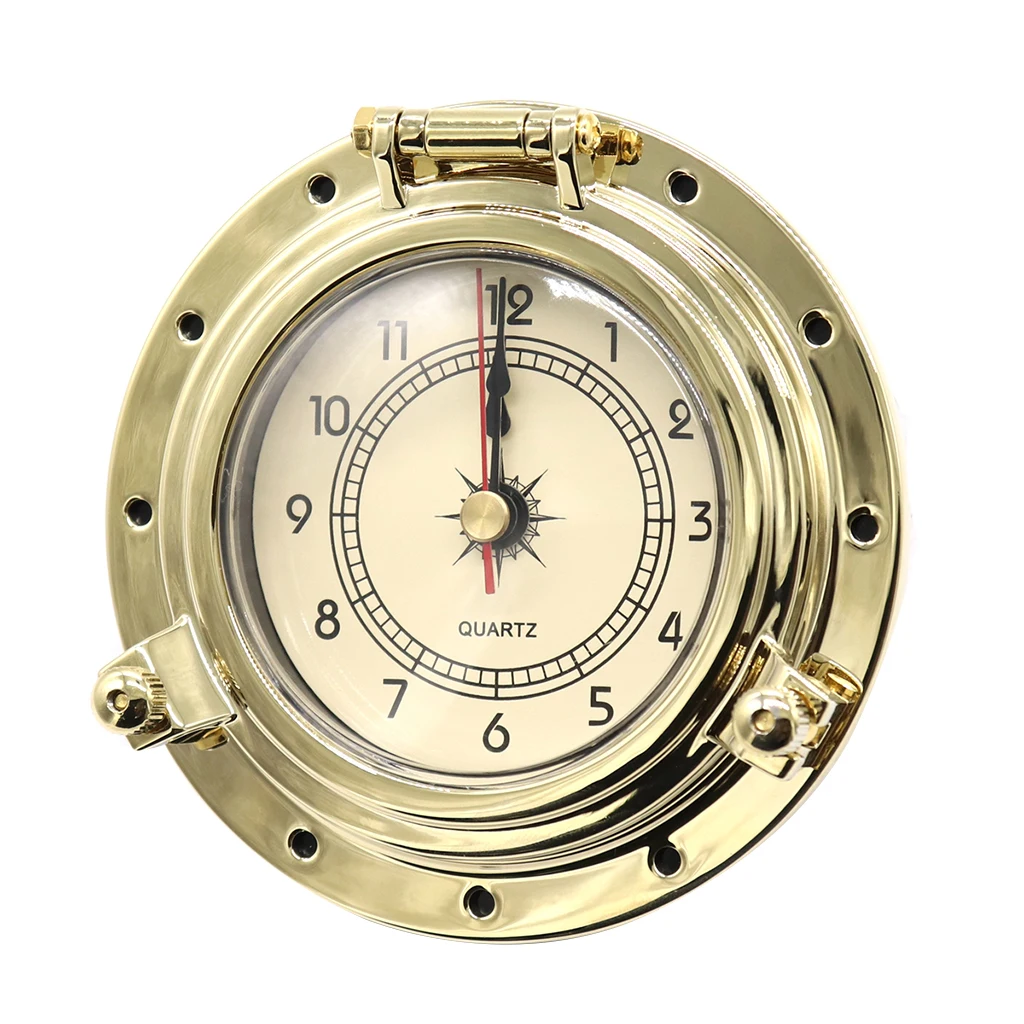 

1Pc Vintage Clock Decor for Navigation Marine RV Yacht Boat SUV Golden
