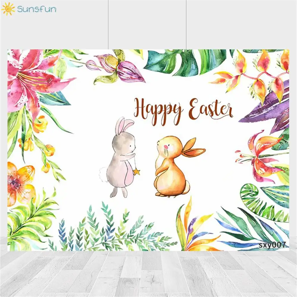 

Sunsfun Animals Photography Backdrop Rabbit Kid Children Birthday Party Background Banner Photo Studio Backdrop Photo Prop