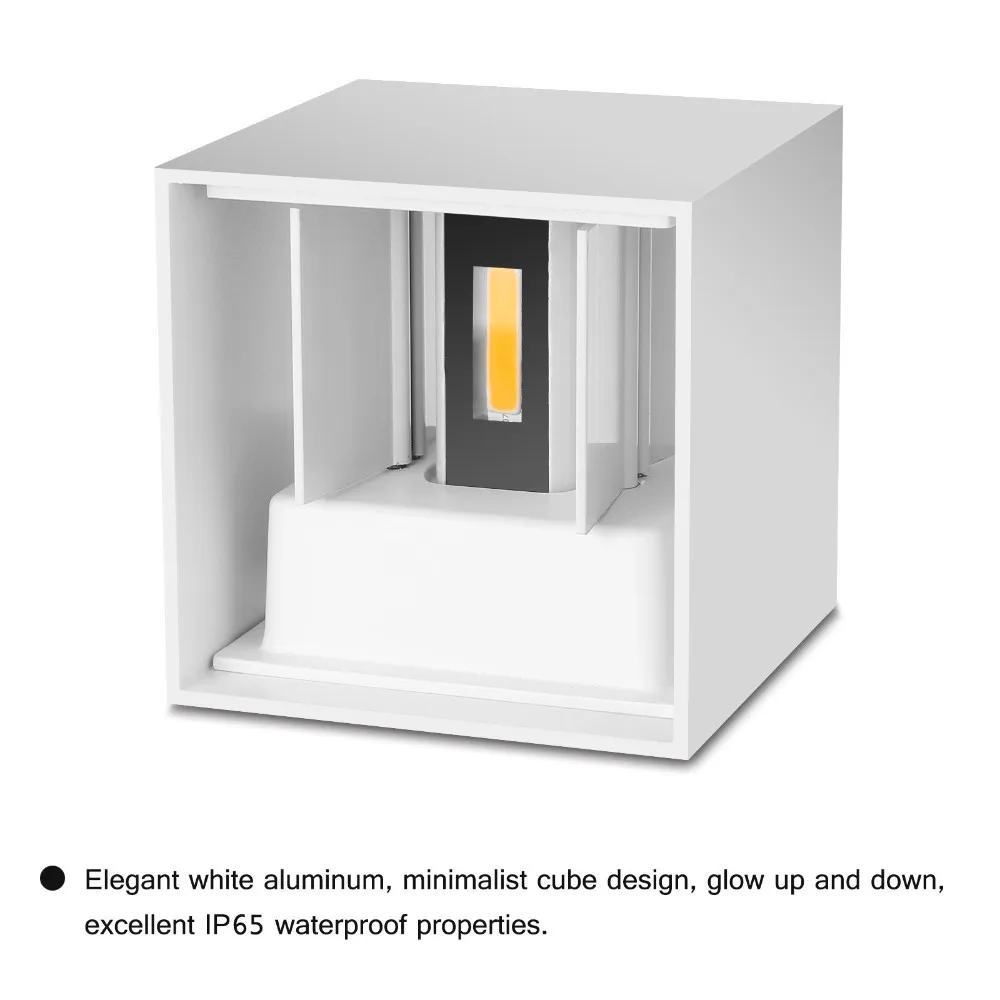 IP65 Waterproof 6W 12W indoor outdoor Led Wall Lamp modern Aluminum Adjustable Surface Mounted Cube Led Garden Porch Light plug in wall lamp