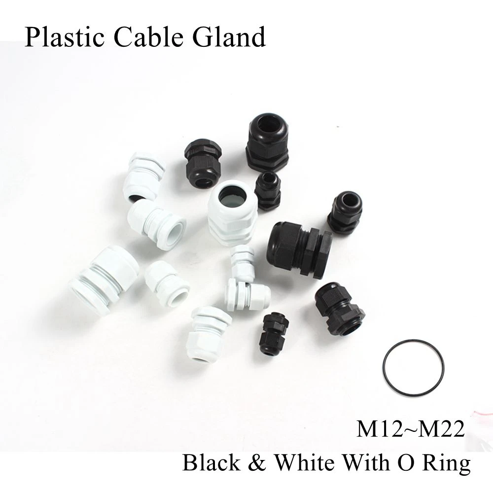 White New168 M25 M22 for 3mm to 16mm Cable Glands with Joints M18 M20 M16 M12 40 Pcs Plastic Adjustable Cable Gland Waterproof Cable Gland Kit 