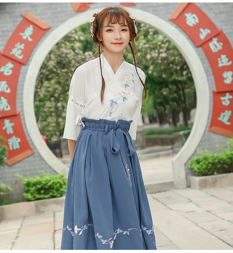 Hanfu, Древний китайский костюм, платье, традиционная китайская танцевальная одежда для женщин, сказочный дизайн, Стильные повседневные праздничные наряды DN4146