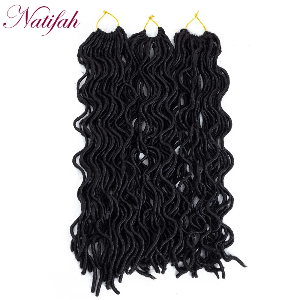 Natifah Faux locs Curly вязанные косички для наращивания волос 20 дюймов вязанные волнистые волосы для женщин