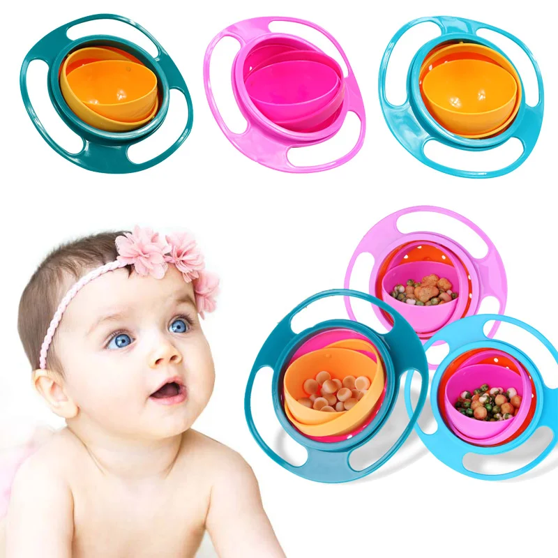 Newborn Baby Feeding Dishes Toy Baby Gyro Bowl Universal 360 Rotate