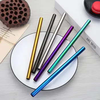 

500pcs 12mm*8.5inch/215mm Colorful Stainless Steel Straws Large Size for Bubble Tea Milk Shake Pearl Milk Tea string