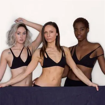 

One Piece Bra Intimate High Elastic Innovation For Boobs lightweight Versatility V-neck push up solid underwear CD