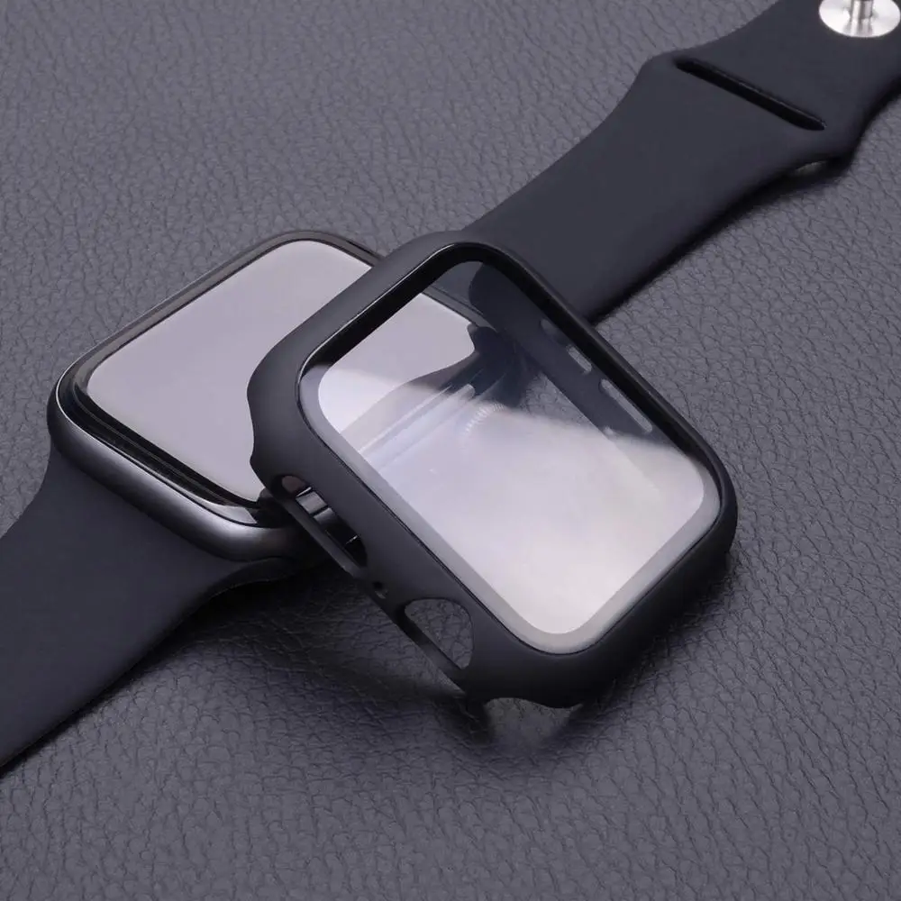 Case Tempered Glass For Apple Watch 44mm 40mm Series 5 4 3 2 1 Screen Protector 1