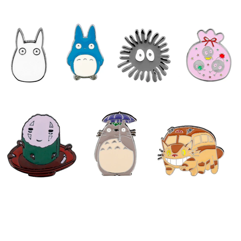 

Anime Cartoon Spirited Away Ghost Pins Tonari no My Neighbor Totoro Enamel Brooches for Women Fashion Lapel Pin Bags Badge Gifts