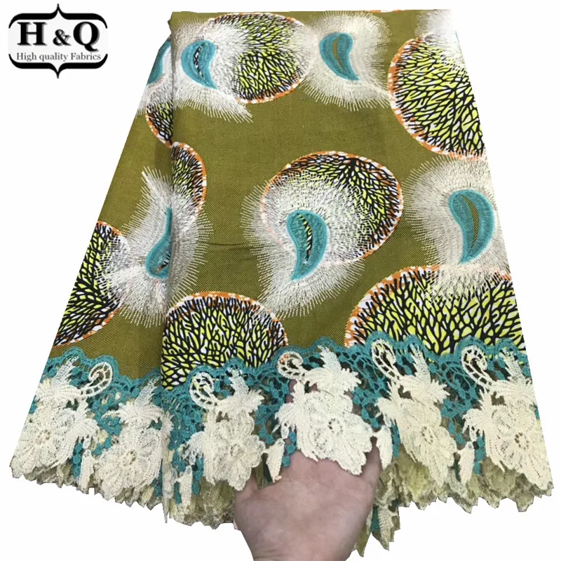 Красивая цветная африканская восковая кружевная ткань с принтом, хлопок, гипюровое кружево, африканская Анкара, ткань с вышивкой, длинное платье, батик с кружевом