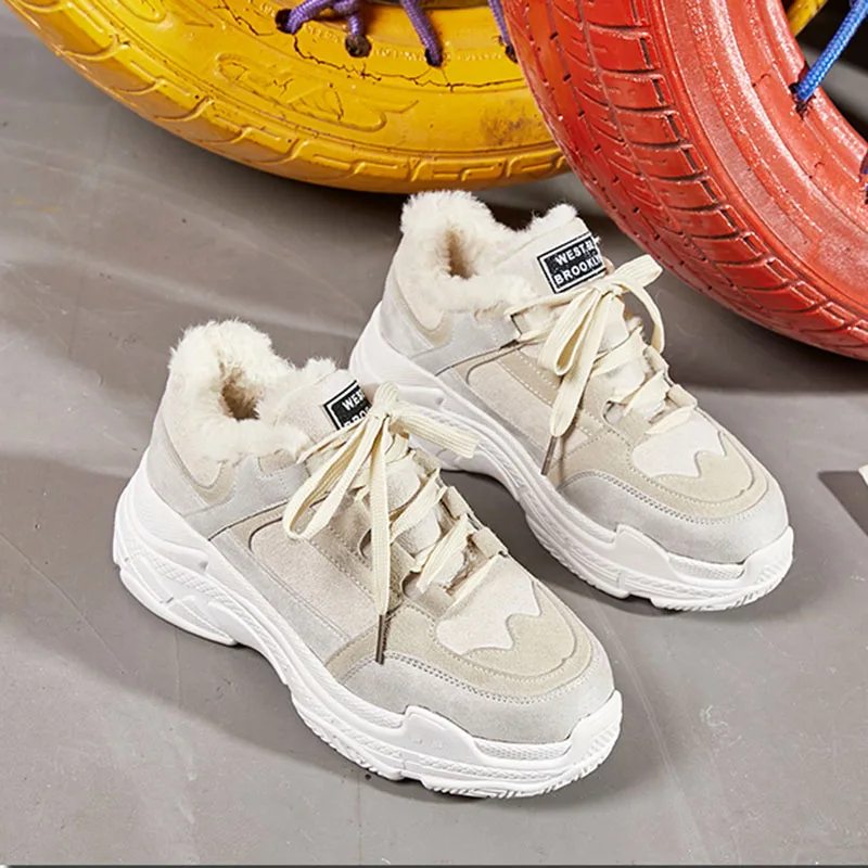 Beige Sooneeya удобные дышащие кроссовки не сужающийся к низу каблук Для женщин женские Сникеры на платформе; повседневная женская обувь женская зимняя обувь с толстой мягкой подошвой - Цвет: Beige