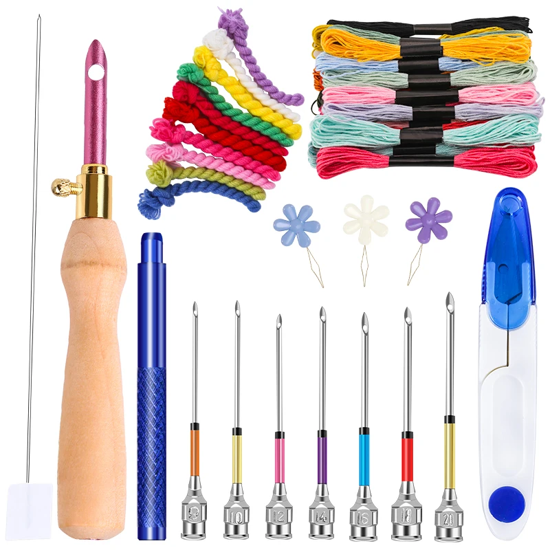 

Imzay 44 Pcs Punch Needle Embroidery Kits With Wood Punch Needle Embroidery Floss Embroidery Threads And Other Sewing Accessory