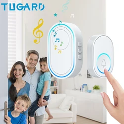 Tugard campainha inteligente, sem fio, para segurança da casa, 58 toques, tomada ue, ru e eua, 300m remoto, com botão de toque