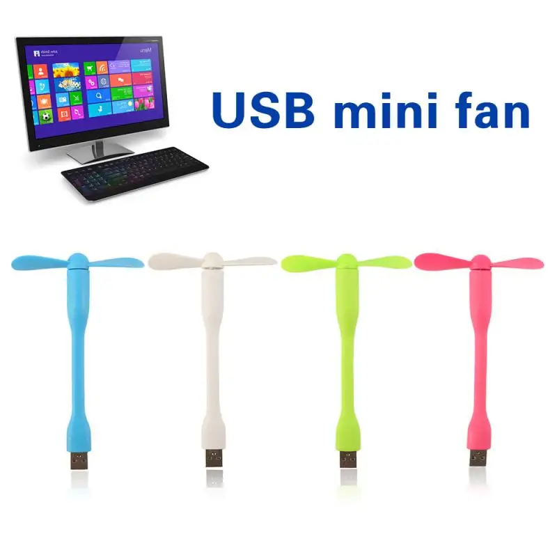 Durable USB Power Cooling Mini Fan Travel Laptop Keyboard Computer PC Desk Flexible.1 PC Collor Green