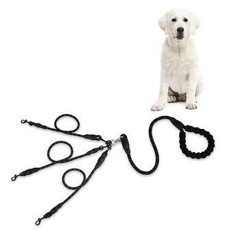 

2/3/4/5 Dogs Leash Coupler Double Reflective Twin Lead Walking Leash Adjustable Splitter Lead Trainer Leash With Two Padded Han