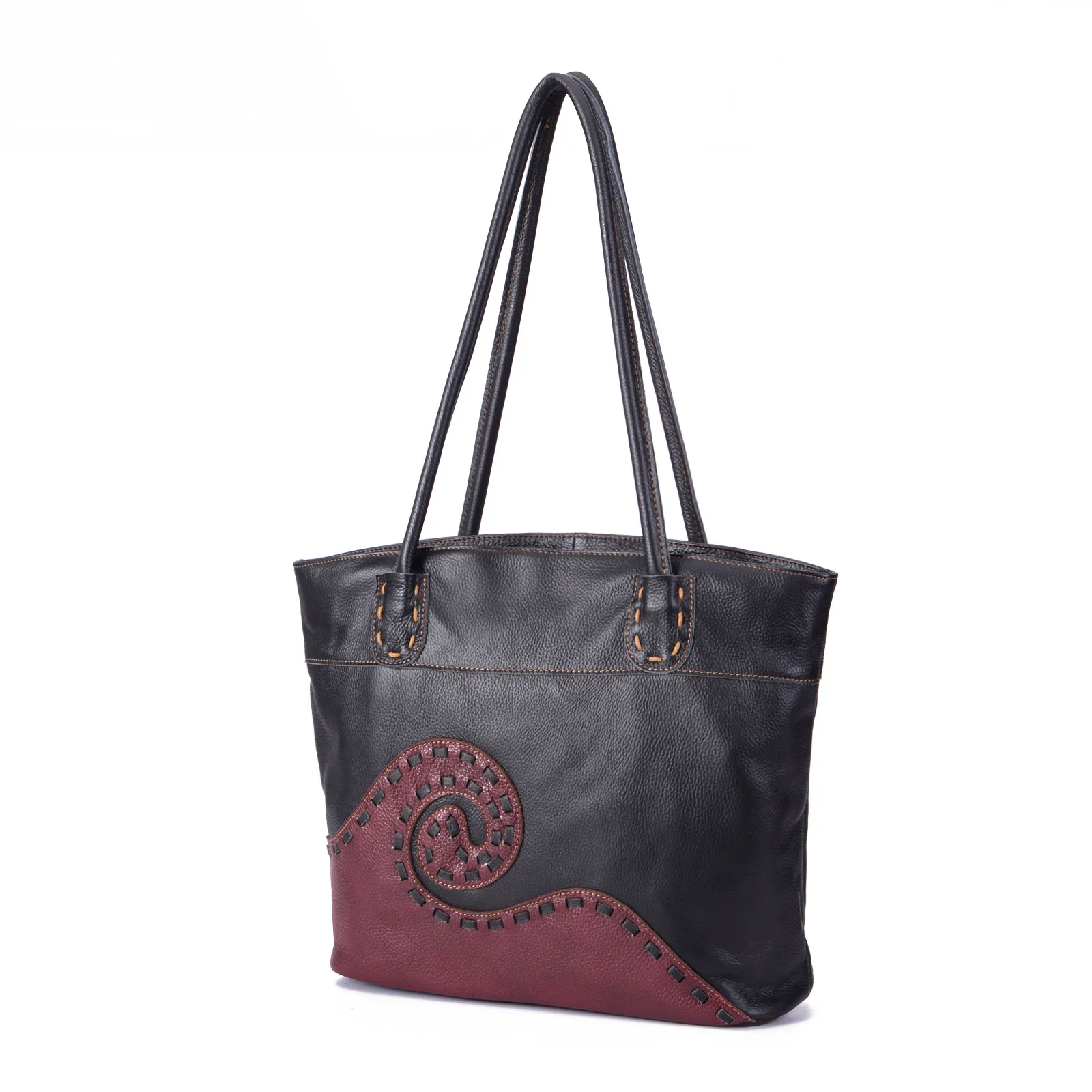 Натуральная кожа, Повседневная дизайнерская сумка от известного бренда для покупок, сумка на плечо для женщин, женская мода, ol элегантная сумка-тоут 31 - Цвет: black