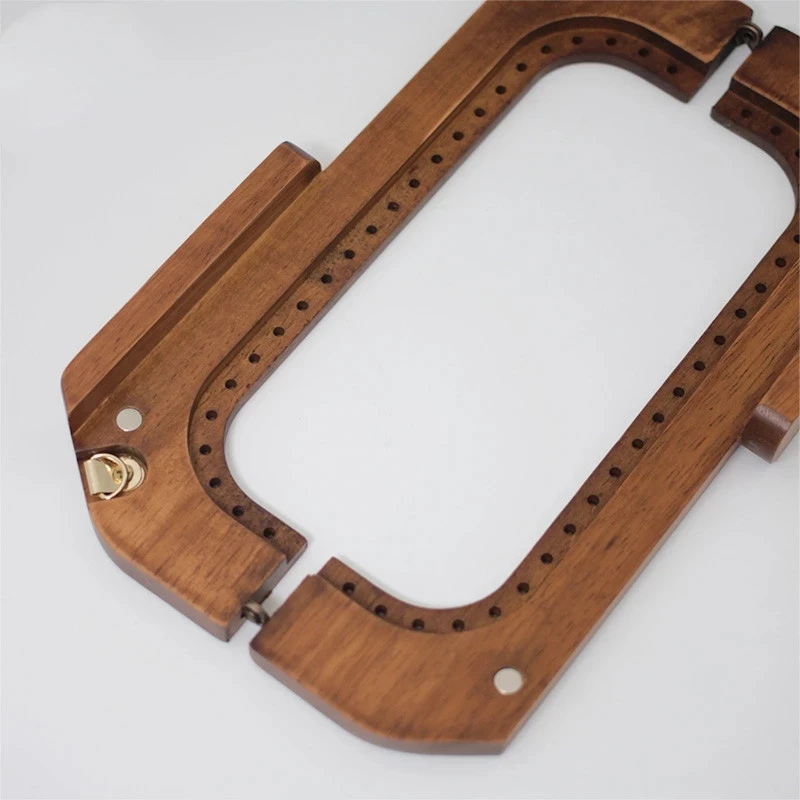 25cmX7.5 cm 1 Set Nature Light Coffee Special Color Holes Sewing Wood Obag Purse Handles Handbag Accessories Wooden Purse Frames