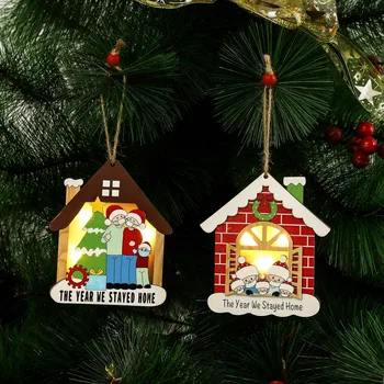 

2020 Christmas Ornaments Christmas Glowing Wooden House Christmas Tree Decoration high quality NEW xmas tree decorations gnome