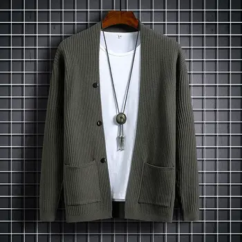 

Solid Men's Sweaters 2020 Autumn New Fashion Cardigan Stand Collar Youth Sweater Sueter Hombre Los Hombres Abrigos