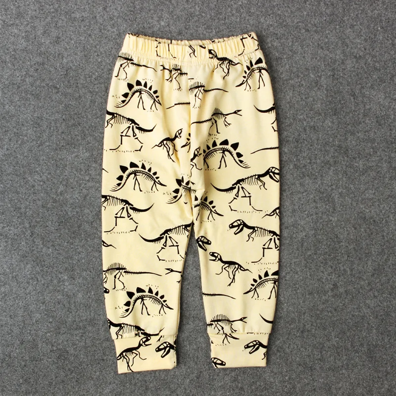 Для мужчин; для детей в европейском и американском стиле; сезон весна-осень; повседневные брюки с рисунком динозавра и леопарда; INS; детская одежда