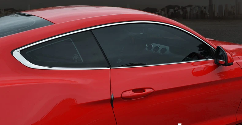 Нержавеющая сталь окна автомобиля автомобильные аксессуары внешний подоконник крышка планки для ford mustang 6th стайлинга автомобилей