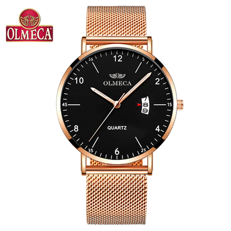 OLMECA женские наручные часы браслет для часов в сетку кожаный наручные WatchFashion Повседневное модельные кварцевые наручные часы
