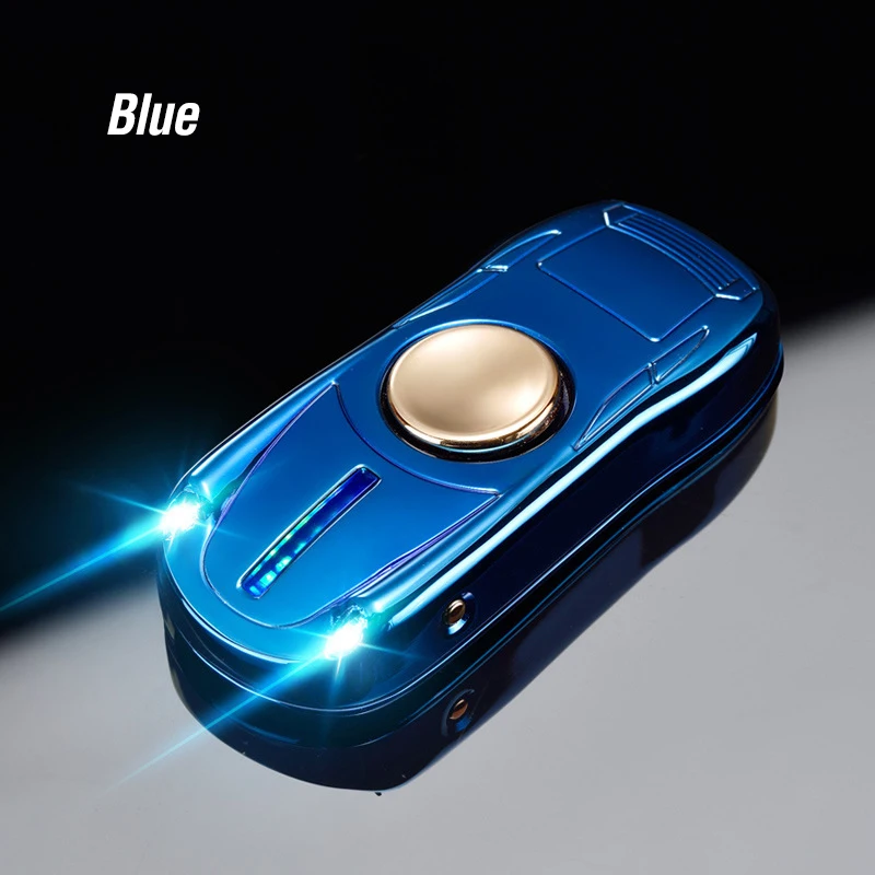 Спортивный автомобиль USB Электронная сигарета зажигалка ручной Спиннер турбо зажигалки ветрозащитная дуговая плазменная Зажигалка забавные гаджеты для мужчин - Цвет: Blue Car