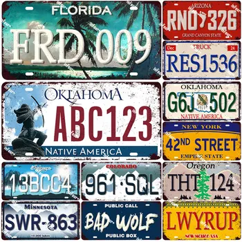 

Florida City State License Plate Metal Plate Car Number Tin Sign Bar Pub Cafe Home Decor Metal Sign Garage Painting Plaques Sign