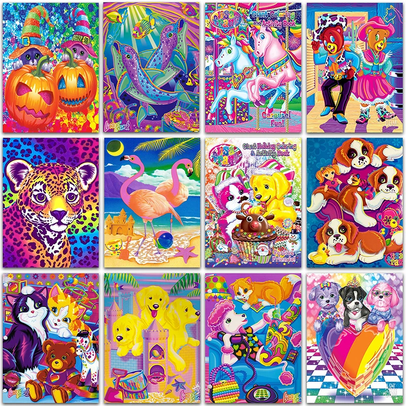 HOMFUN 3D Diamond Painting Cat dog ice cream DIY Full Rhinestones Drill  Cross-stitch Kits Square Round Diamond Embroidery