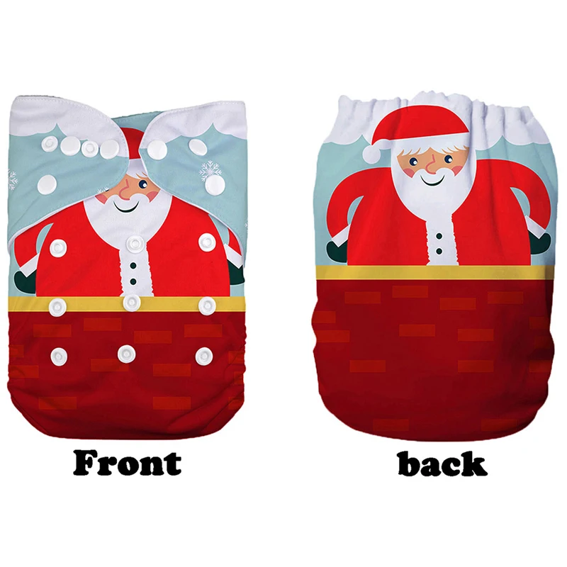 

Reusable Nappies For Newborns Digital Positioned Christmas Pattern Ecological Diaper Prefold Adjustable Baby Diapers Covers