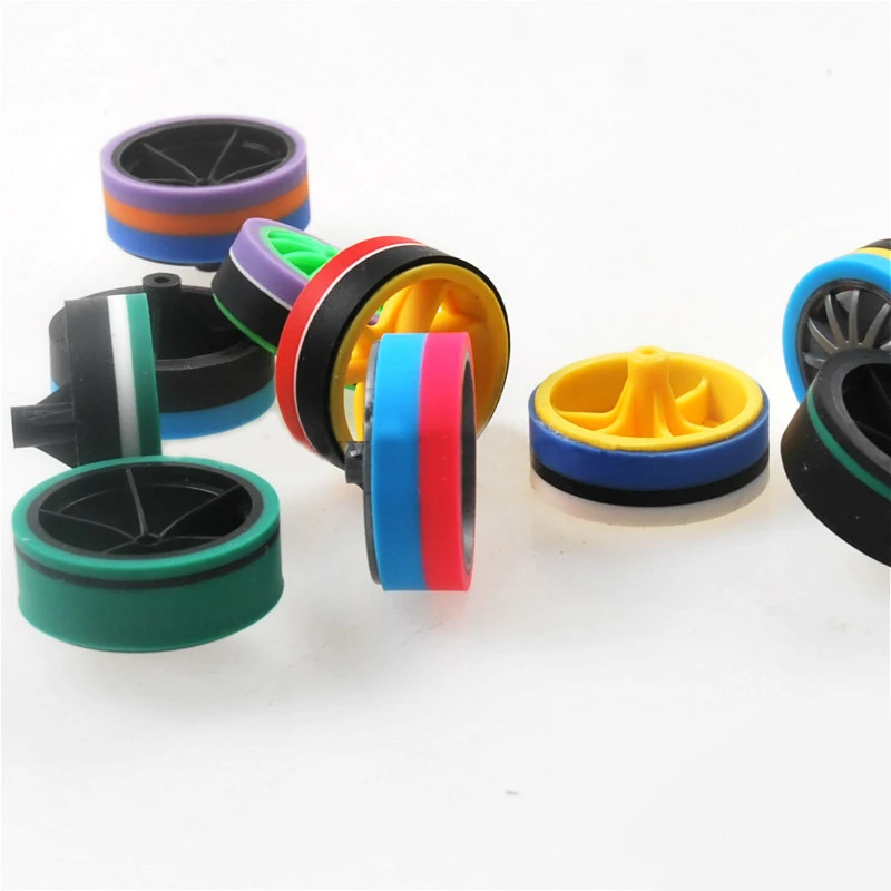 

4Pcs Tamiya Two-colors/Three Colors Stitching Tires Large/Middle Diameter Wheels for 1/32 Scale Tamiya Mini 4WD Car Models