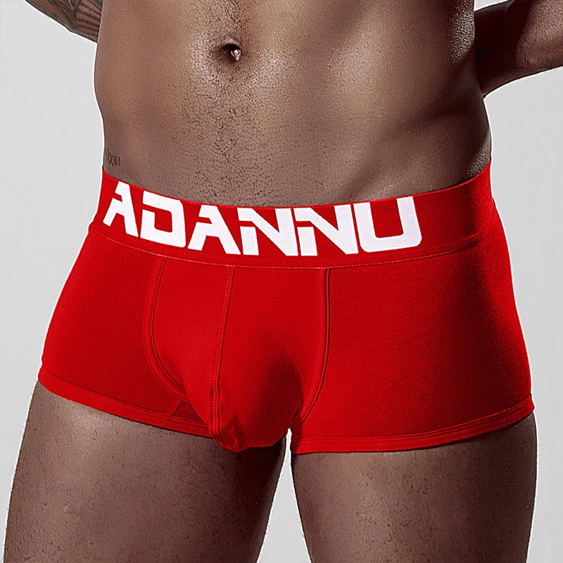 CMENIN Men Underwear Boxer Men's Boxers Male Panties Boxers Breathable Underpants Solid Shorts Cueca Comfortable Homme AD125 - Цвет: AD125-Red