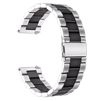 

For AMAZFIT GTR 42MM Two-tone Stainless Steel Watch Band With Double Button Butterfly Folding Clasp Wrist Strap 180mm To 220mm