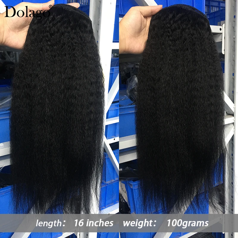 Кудрявые прямые конский хвост для женщин натуральные грубые яки Remy волосы на