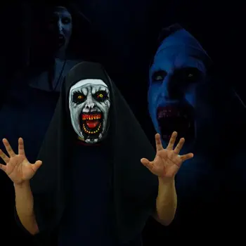 

Halloween Horror Latex Nun Mask Full Face Covered With Headscarf For Adults And Children Cosplay Prank Props