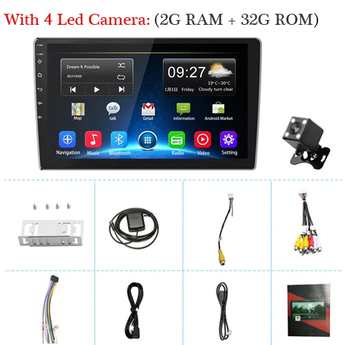 2G 32G 4LED Light AMPrime 10," Автомобильный мультимедийный плеер 2 din Android автомобильный стерео радио Bluetooth wifi Аудио Mirrorlink MP5 плеер с задней камерой - Цвет: 2G 32G 4LED Light