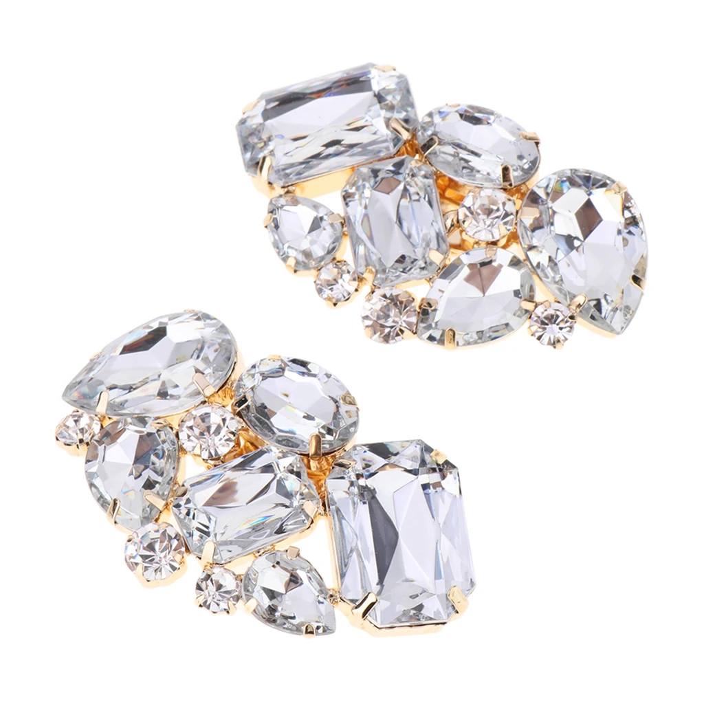 2x Crystal High Heel Shoe Clip Charm Rhinestone Shoe Buckle Shoe Decorations