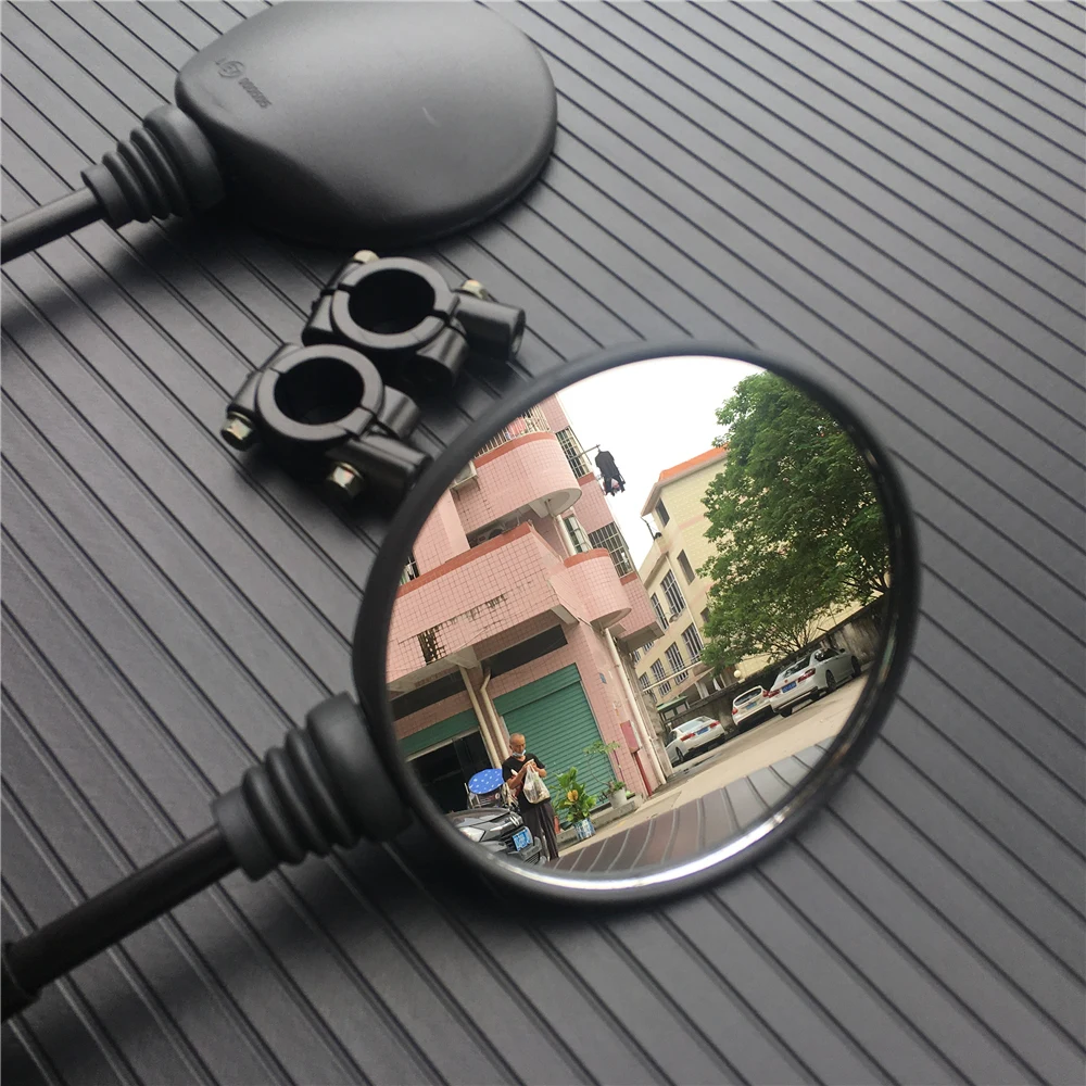 motorcycle mirror Motorcycle Universal 10mm Side Mirror Rearview Mirror Anti-fall Folding Round