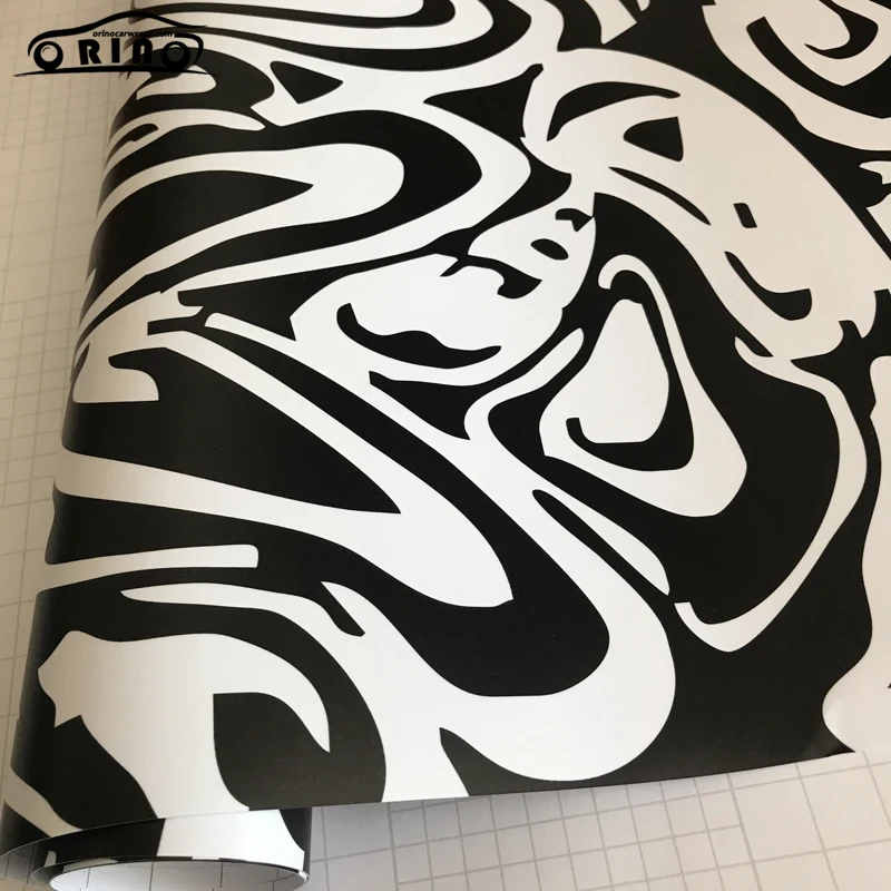 Black White Camouflage Vinyl Film Sticker-3